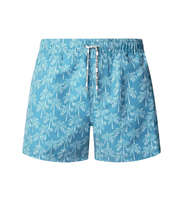 Pepe Jeans para hombre. PMB100022 Bañador Dotted Palms azul (L), Beachwear, Poliéster Reciclado, Sostenible