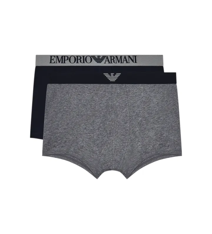 Emporio Armani para hombre. EM000252_AF18881 Set 2 Bóxers gris, marino (L), Homewear, Algodón