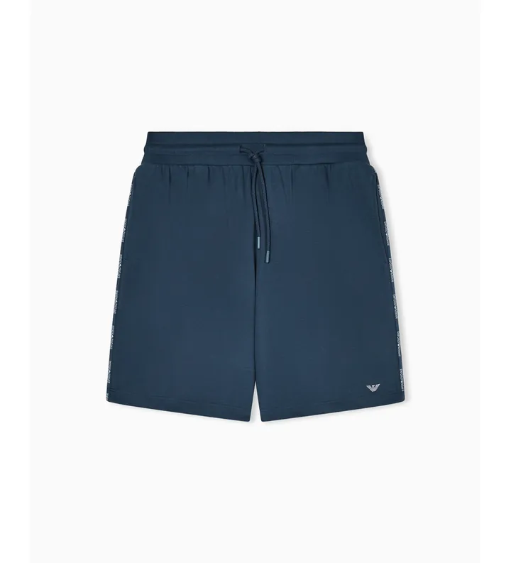 Emporio Armani para hombre. EM000495_AF18887 Bermudas de estar por casa en punto con cinta con logotipo marino (M), Casual, Algodón