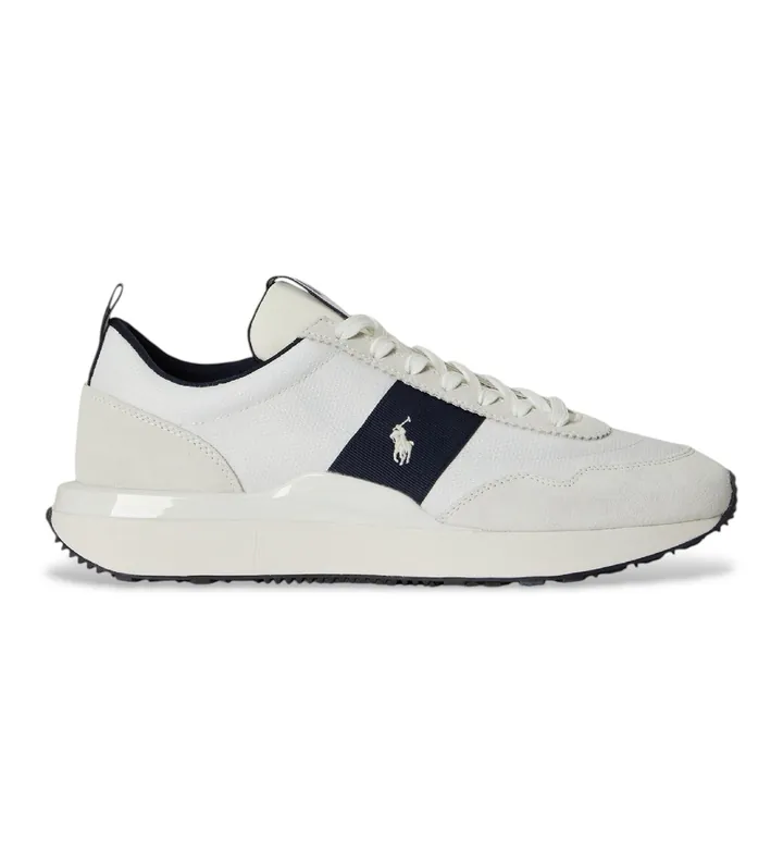 Polo Ralph Lauren para hombre. 809P13090004 Zapatillas Train 89 blanco (40), Plano, Cordones, Casual, Poliéster
