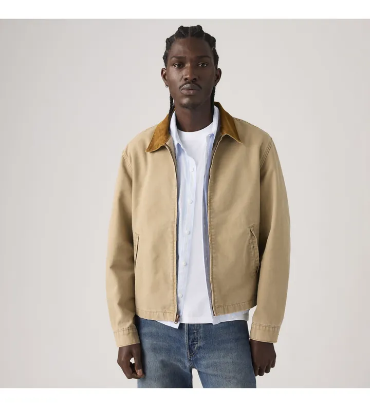Levi's para hombre. 005AF-0004 Chaqueta Castro full zip marrón (L), Casual, Algodón