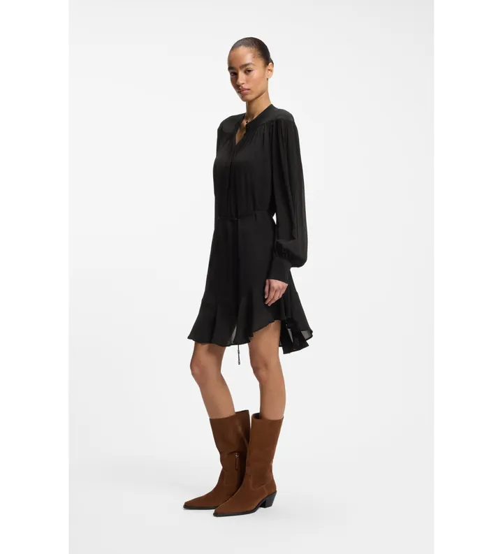 BOSS para mujer. 50564726 Vestido Dassandra negro (34), Casual, Clásico, Viscosa, Manga larga