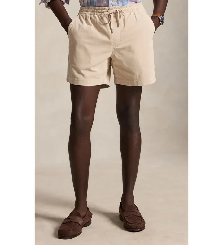 Polo Ralph Lauren para hombre. 710B19632001 Pantalón corto prepster Polo de pana beige (M), Casual, Algodón