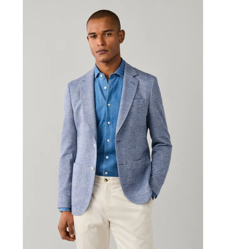 Hackett London para hombre. HM4400169 Chaqueta Británica azul (38/32), Algodón, Clásico