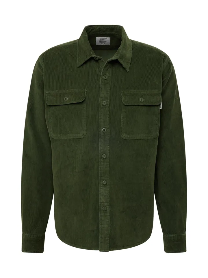Vintage Industries Camisa 'Brix'  verde oscuro