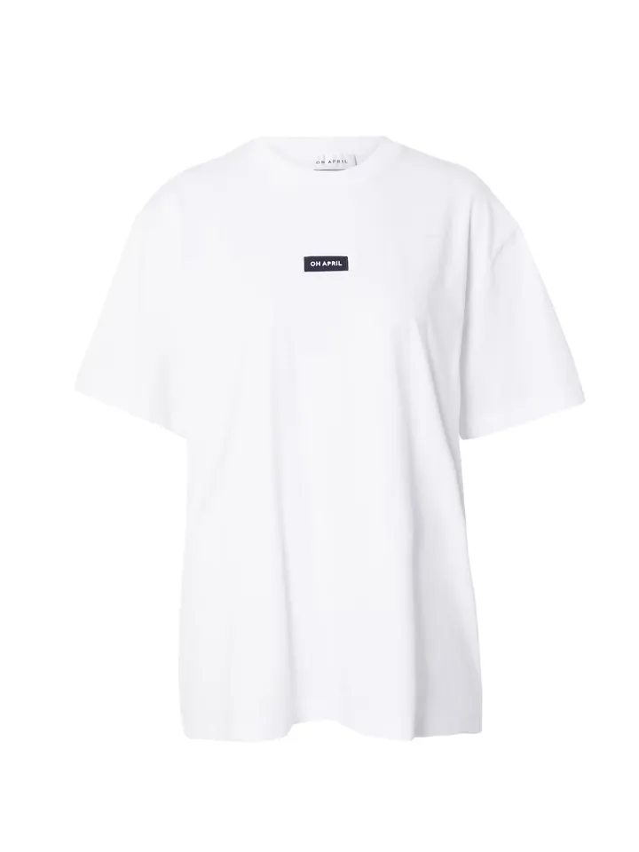 OH APRIL Camiseta 'Boyfriend' negro / blanco