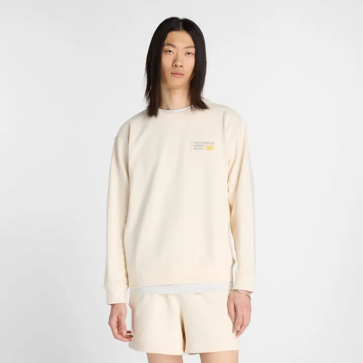 new balance Sudadera 'Athletics Premium' amarillo / gris / blanco lana