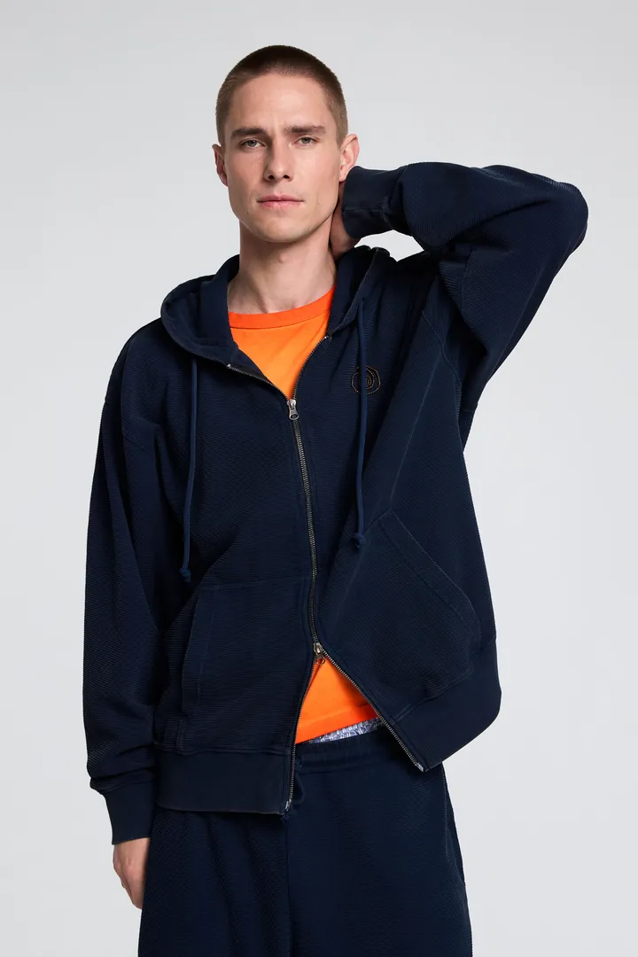 Desigual, Sudadera capucha punto, Hombre, Algodon, Azul, L