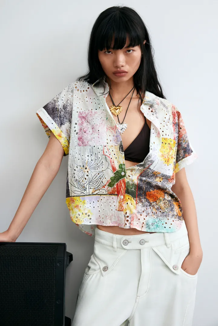 Desigual, Camisa Manga Corta 100% Algodón, Mujer, Algodon, L