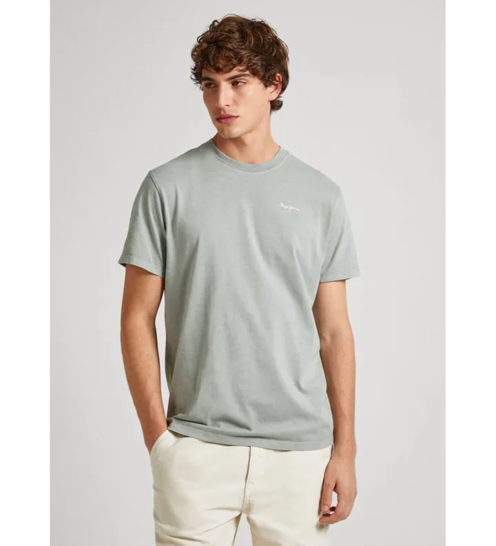Pepe Jeans para hombre. PM508664 Camiseta Jacko verde (S), Casual, Algodón, Manga corta, Sostenible