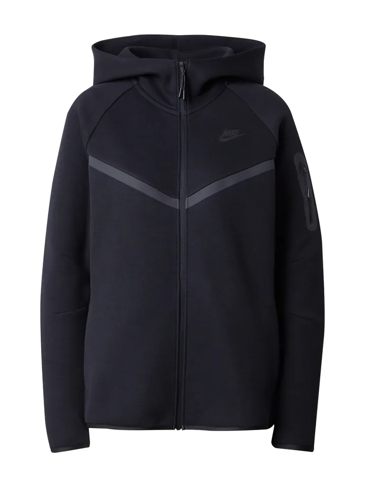 Nike Sportswear Sudadera con cremallera 'TECH FLEECE 2' gris oscuro / negro