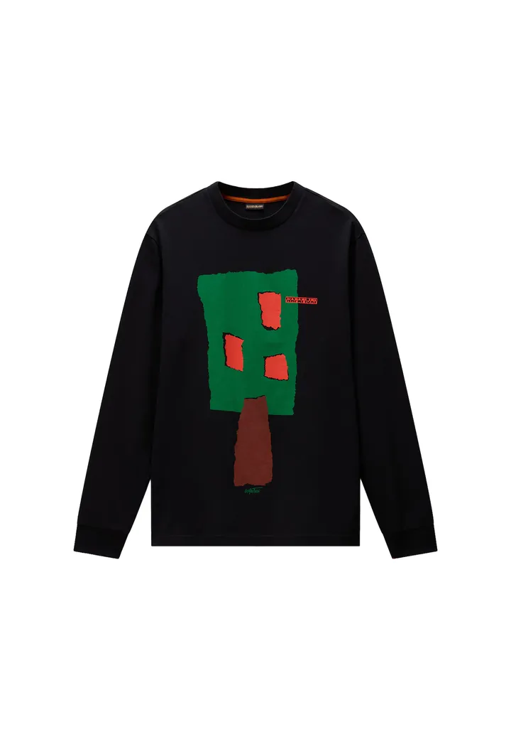 NAPAPIJRI Camiseta marrón / verde / rojo claro / negro