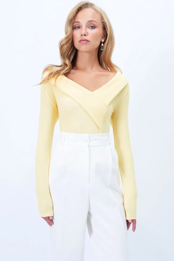 Trend Alaçatı Stili Camiseta amarillo pastel