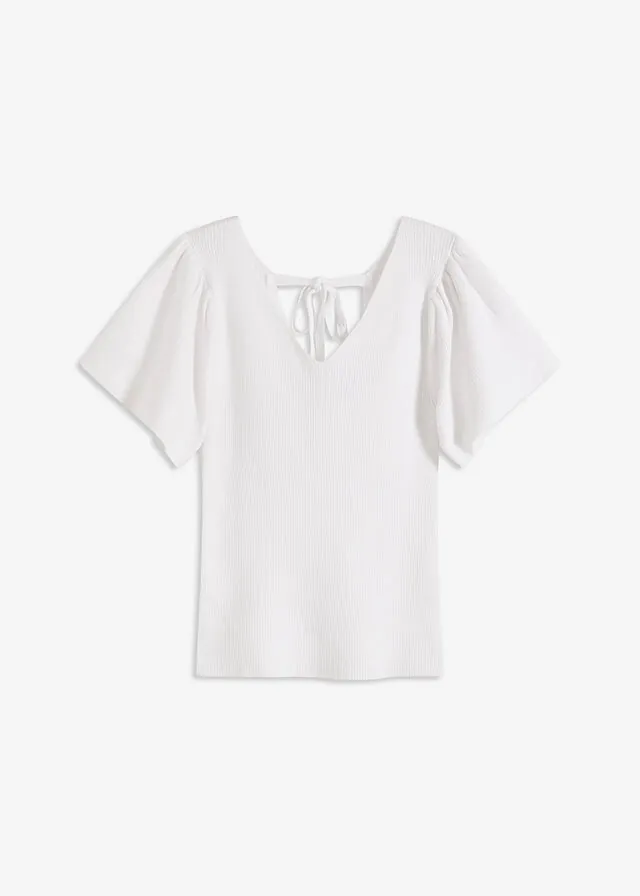 Jersey de canalé de mezcla de viscosa