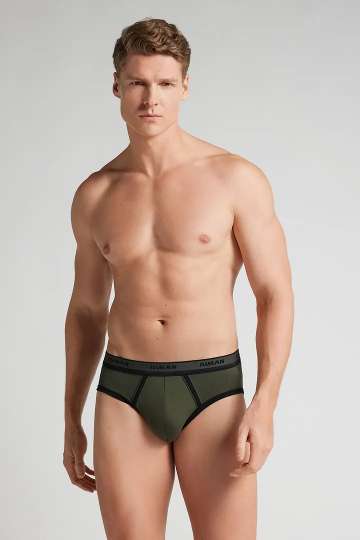 Intimissimi Slip de Hombre de Algodón Superior con Logotipo Hombre Azul Claro Tamaño 38