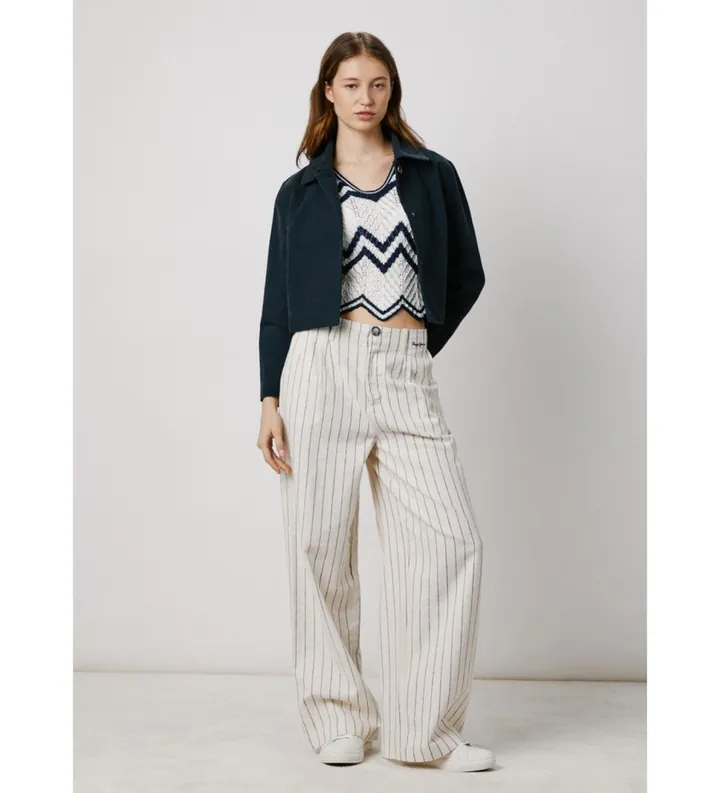 Pepe Jeans para mujer. PL402586 Cazadora Jo azul (L), Casual, Algodón, Beachwear, Poliéster Reciclado, Sostenible