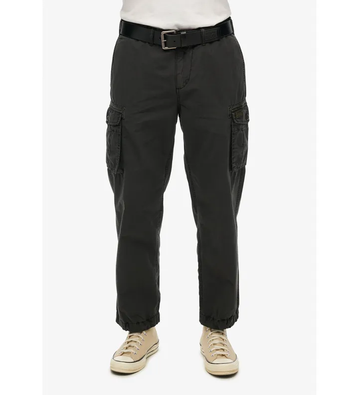 Superdry para hombre. M7011389A Pantalón cargo ligero Parachute negro (30/32), Casual, Algodón