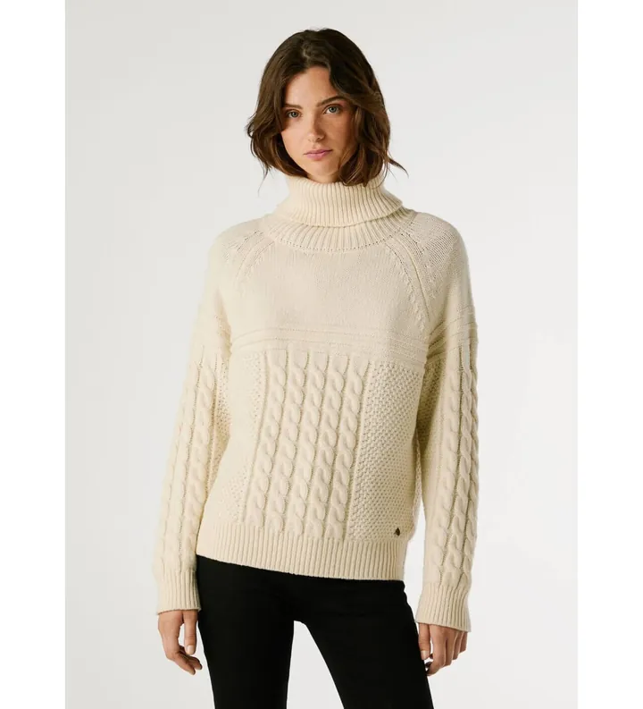 Pepe Jeans para mujer. PL7000053 Jersey Caresse blanco roto (L), Casual, Acrílico