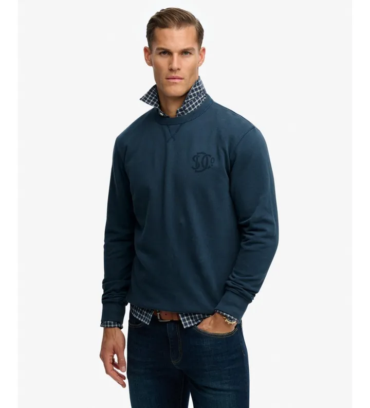 Superdry para hombre. M2014305A Sudadera Merchant Graphic marino (L), Casual, Algodón