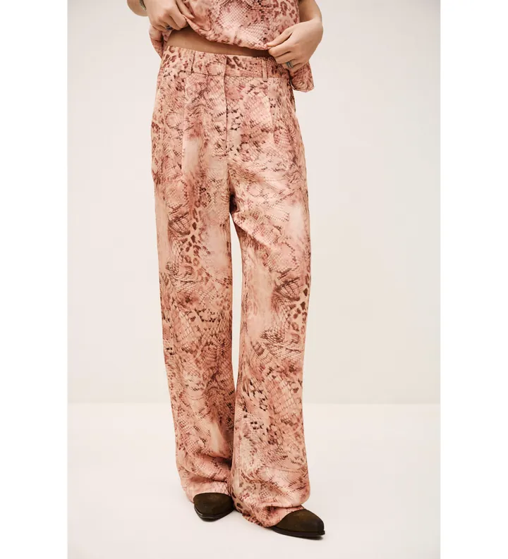 BA&SH para mujer. 1E26CARR Pantalón Carrina rosa (34), Casual, Poliéster