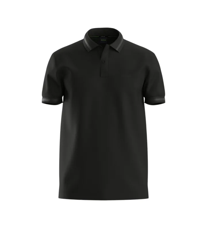 BOSS para hombre. 50554574 Polo Pio (L), Negro, Casual, Algodón, Manga corta