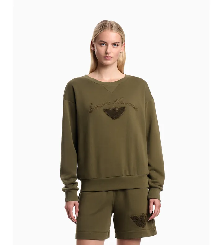 Emporio Armani para mujer. EW000778_AF20244 Shorts Sponge Logo verde (L), Casual, Algodón