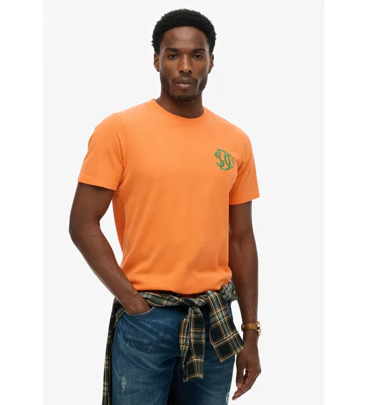 Superdry para hombre. M1012373A Camiseta Neon Relaxed naranja (3XL), Casual, Algodón, Manga corta