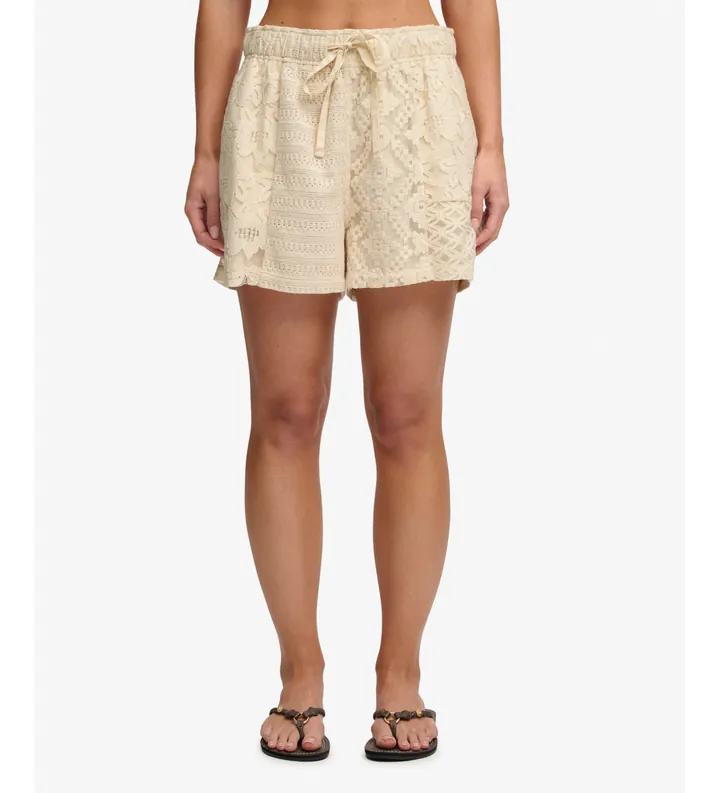 Superdry para mujer. W7110516A Short de Encaje beige (M), Casual, Algodón