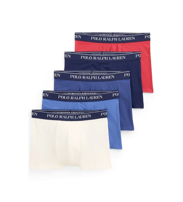 Polo Ralph Lauren para hombre. 714864292028 Set 5 bóxers clásicos de algodón elástico multicolor (L), Homewear