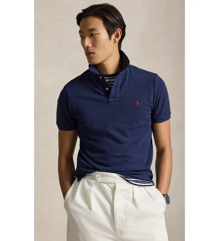 Polo Ralph Lauren para hombre. 710680784292 Polo Icono marino (L), Casual, Algodón, Manga corta