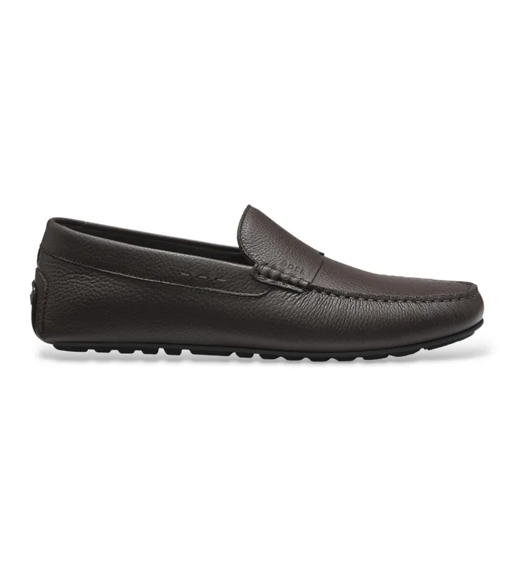 BOSS para hombre. 50568700 Mocasines de piel Noel marrón oscuro (40), Plano, Ninguno, Casual, Clásico