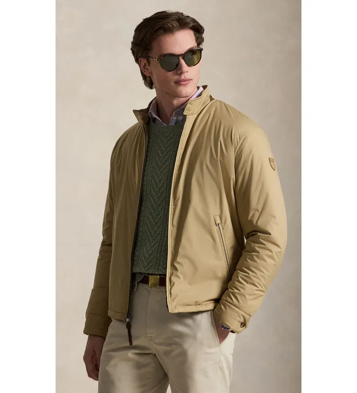 Polo Ralph Lauren para hombre. 710967736500 Chaqueta Abottson de gabardina beige (L), Casual, Poliéster