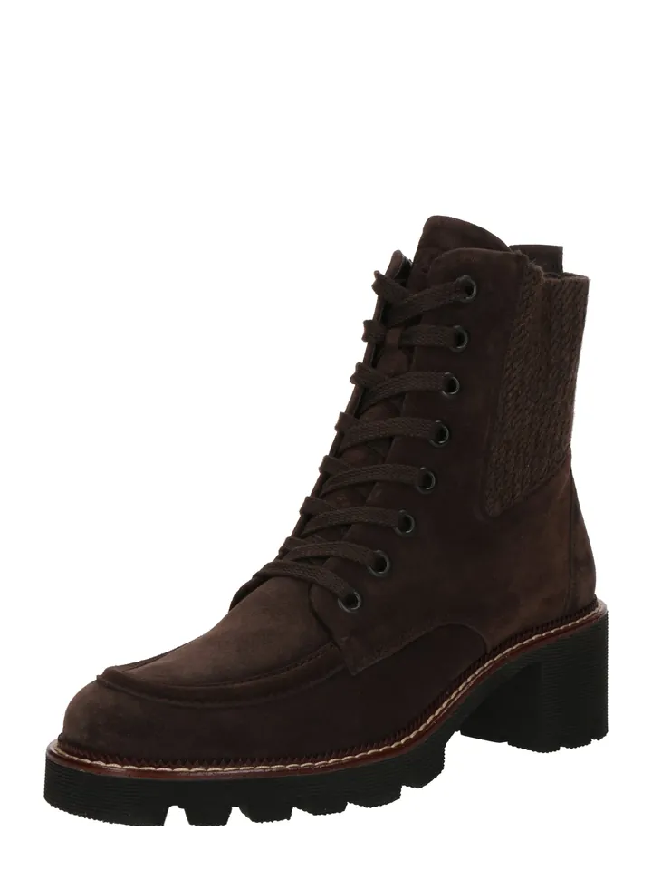 Paul Green Botines con cordones marrón oscuro