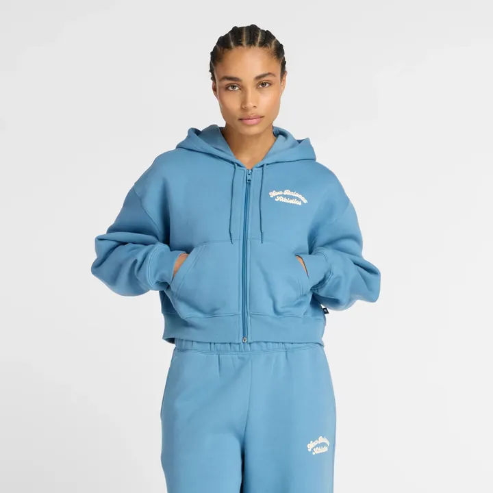 new balance Sudadera con cremallera 'Heritage' azul claro / blanco