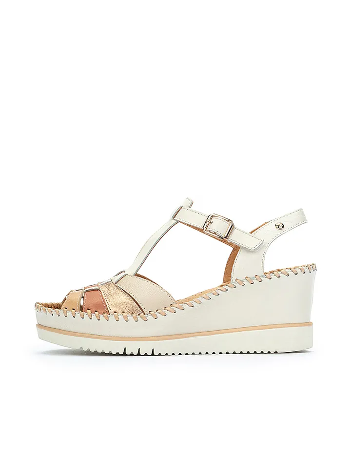 PIKOLINOS Sandalias 'Aguadulce' beige / marfil / marrón claro / oro