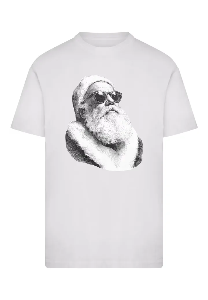 Mister Tee Camiseta 'Cool Santa' gris / negro / blanco