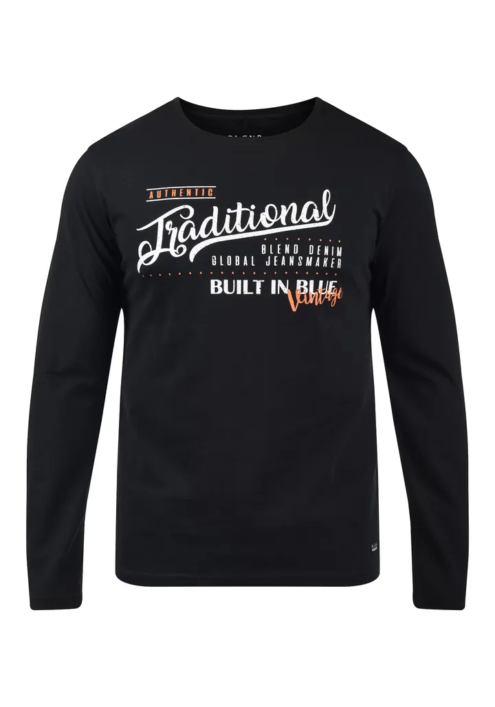 BLEND Camiseta 'Dopper'  naranja claro / negro / blanco