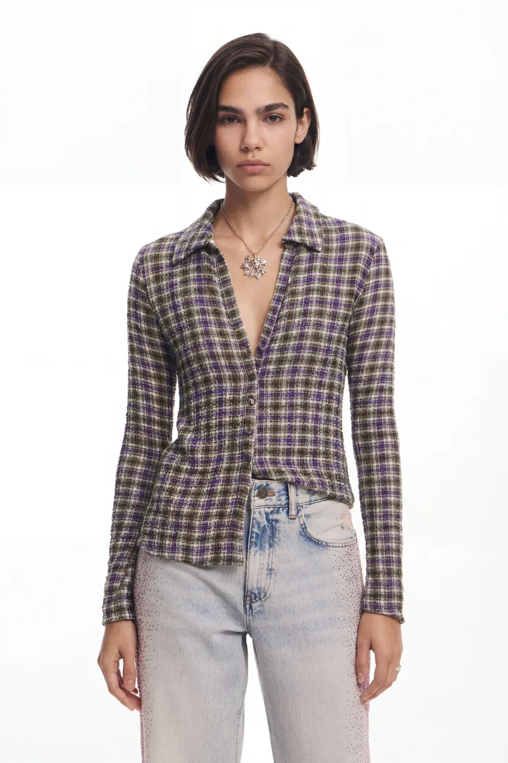 Desigual, Camisa de cuadros, Rojo, L