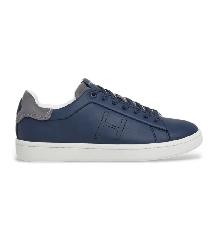 Hackett London para hombre. HMS21457 Zapatillas de piel Bond Minimal marino (40), Plano, Cordones, Casual