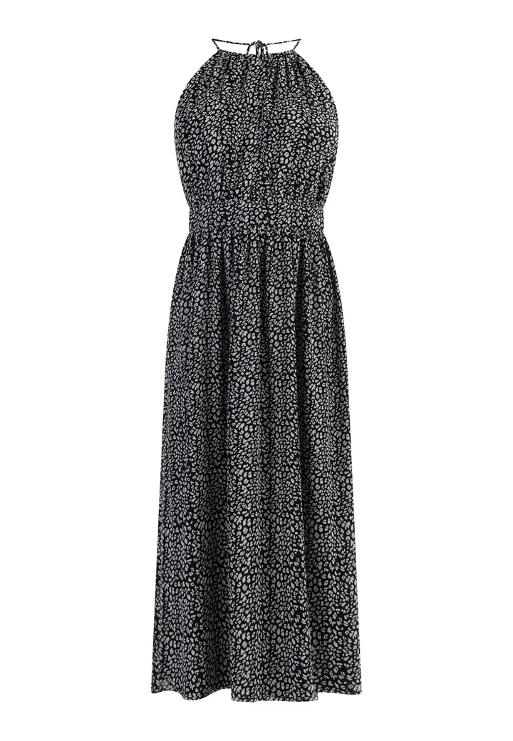 faina Vestido de verano negro / blanco