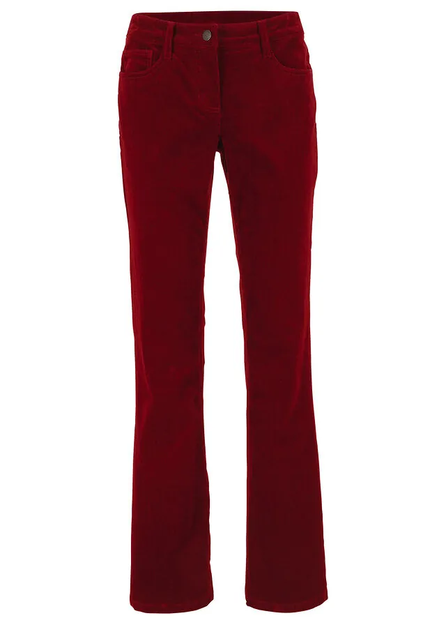 Pantalón de pana elástico de corte recto