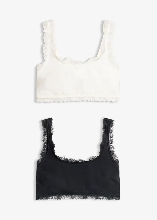 Bustier de algodón orgánico y encaje (2 unidades)