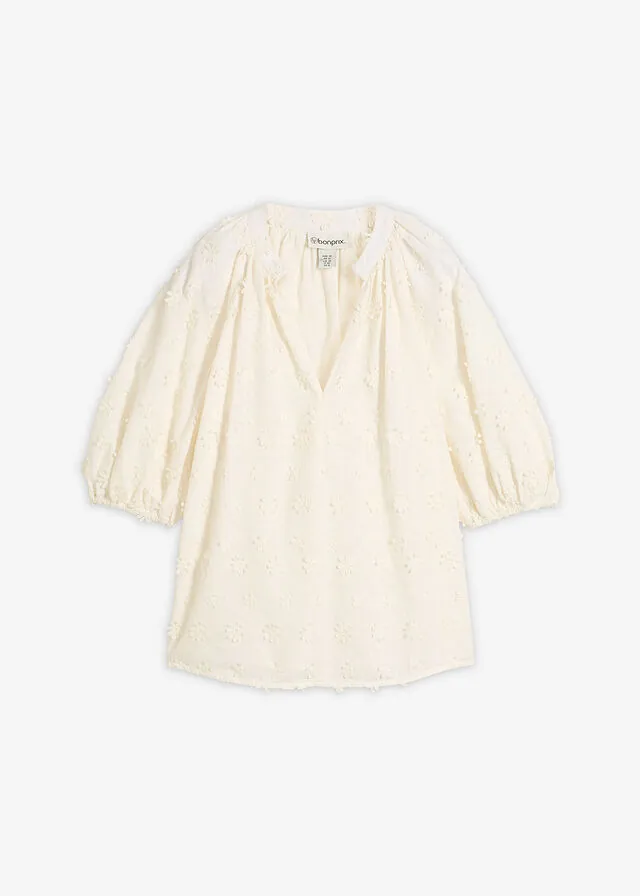 Blusa tipo túnica de algodón puro