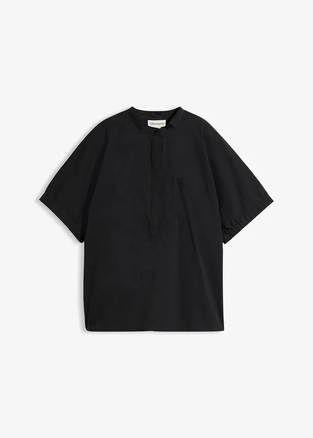 Blusa de manga corta con hombros caídos
