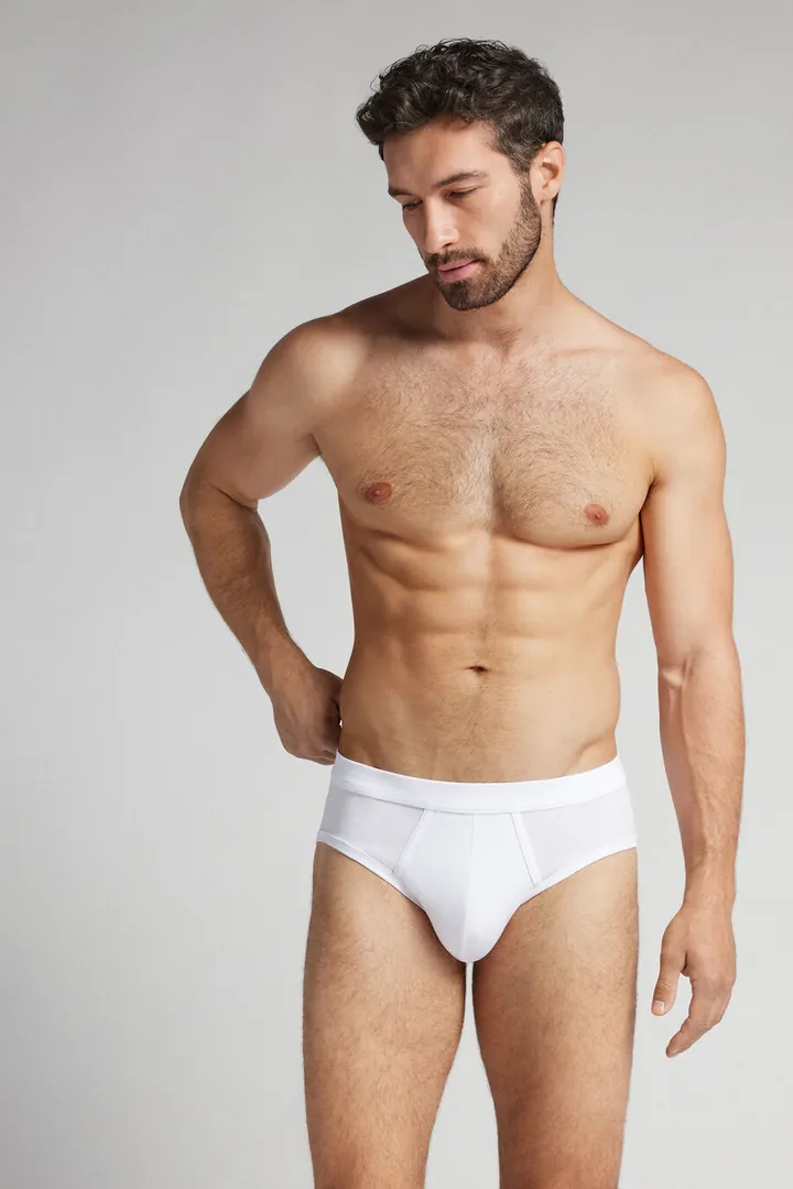 Intimissimi Slip de Algodón Superior Hombre Azul Tamaño 38