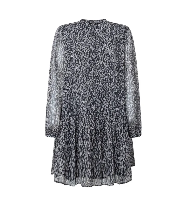 Pepe Jeans para mujer. PL953438 Vestido Aminta negro (M), Casual, Poliéster, Manga larga