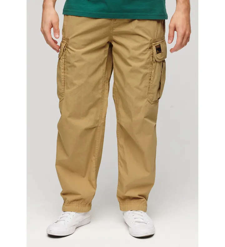 Superdry para hombre. M7011133A Pantalón holgado Parachute beige (30/32), Casual, Algodón