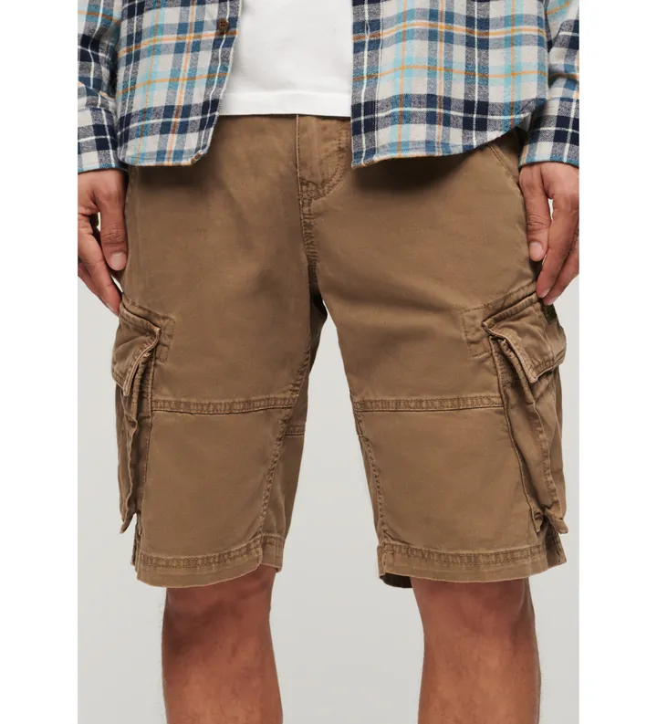 Superdry para hombre. M7110433A Pantalón corto tipo cargo Core marrón (30), Casual, Algodón