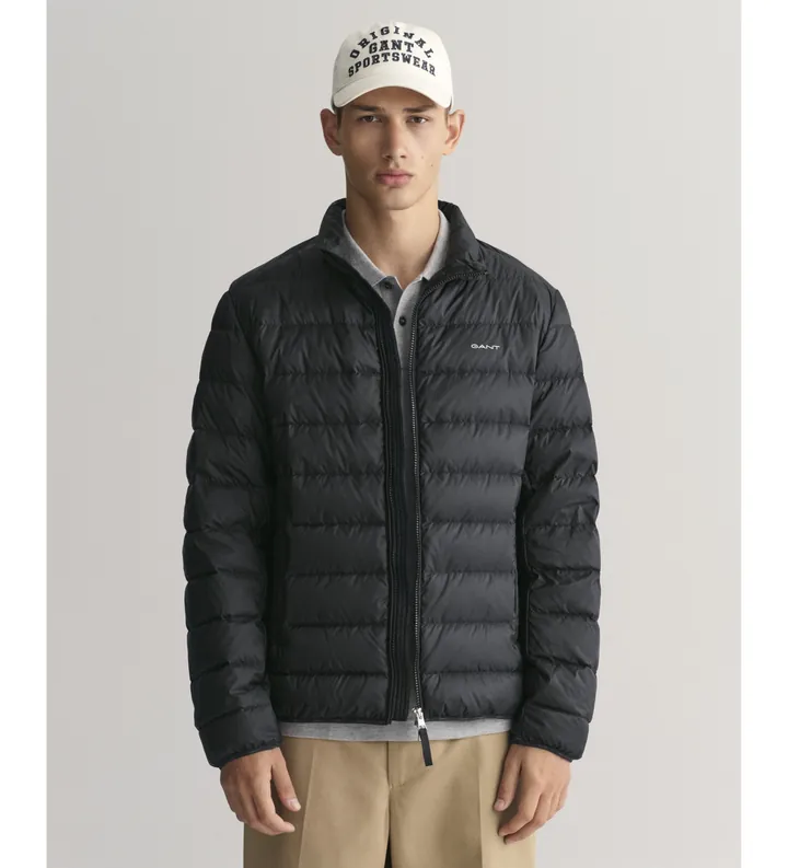 Gant para hombre. 7006298 Chaqueta de plumón ligera negro (L), Casual, Poliéster Reciclado, Sostenible