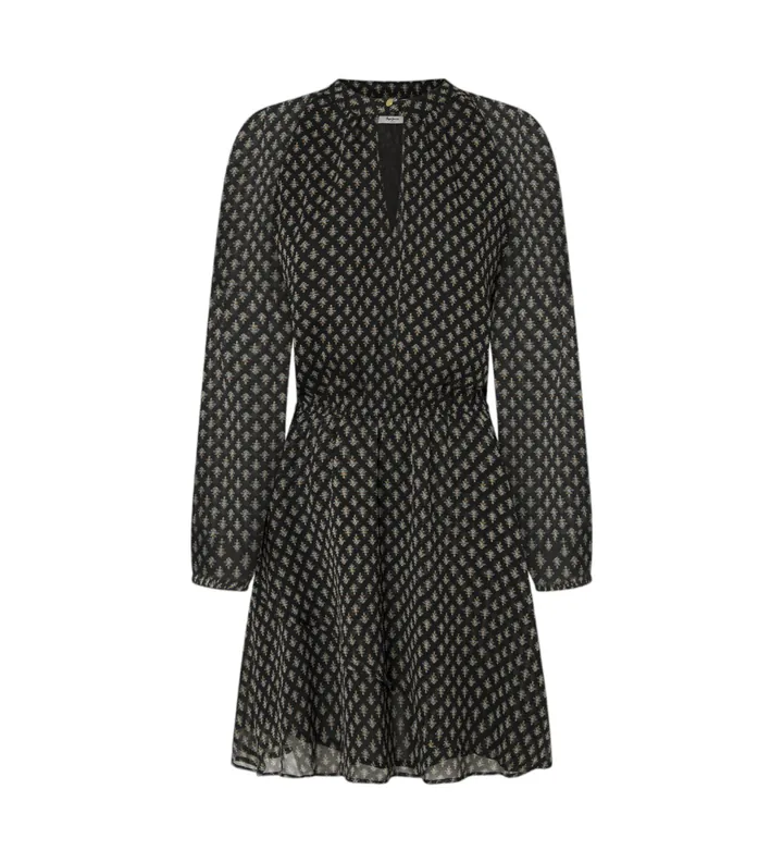 Pepe Jeans para mujer. PL953605 Vestido Salina negro (L), Casual, Poliéster, Manga larga